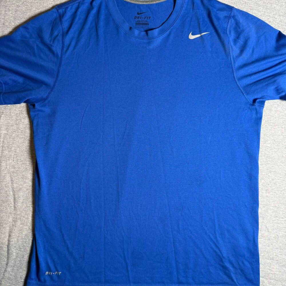 Nike Dri-Fit Training Tee Shirt Blue Mens Size Large